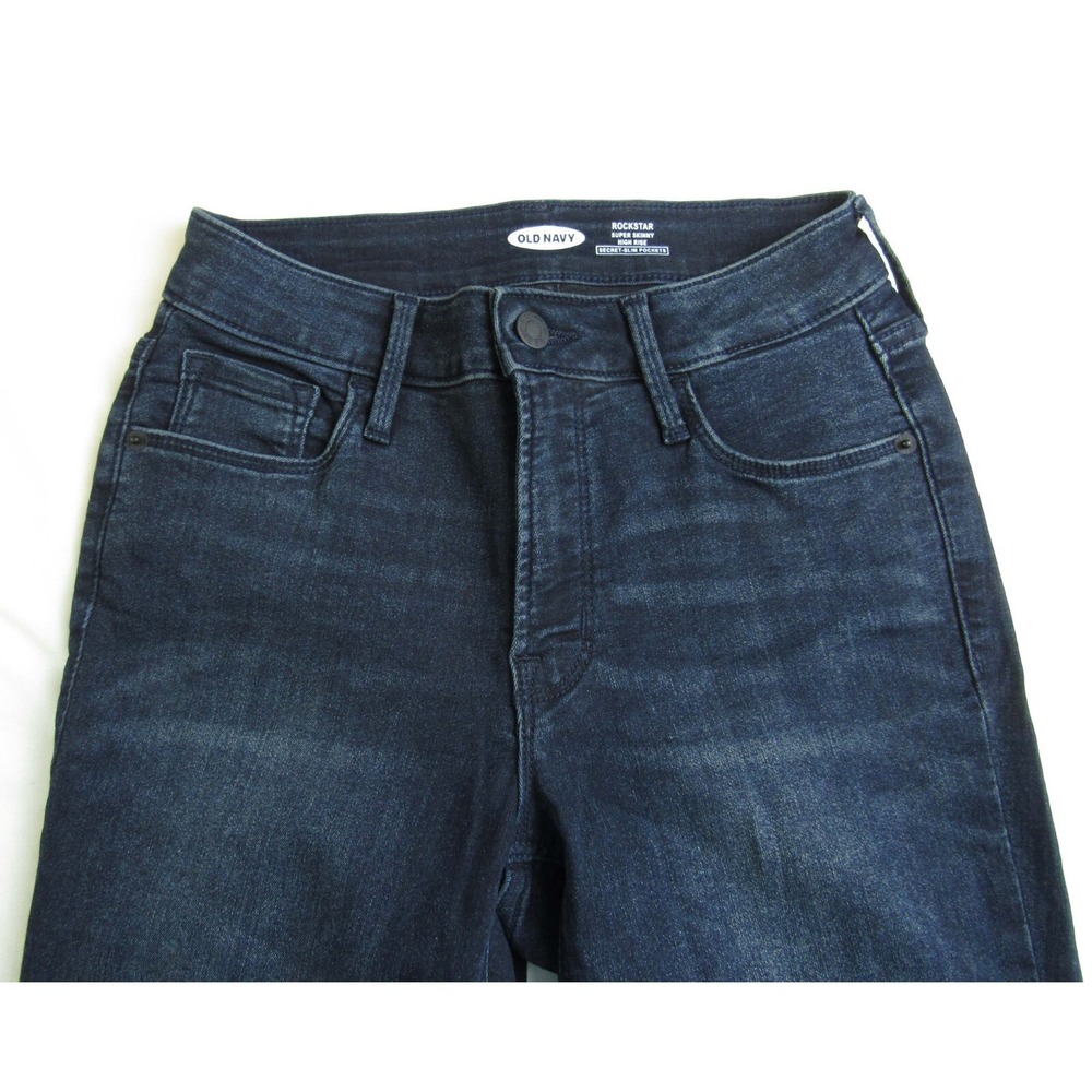 Old Navy Jeans Rockstar Super Skinny High RIse Dark Wash Women's Size 0 - Picture 3 of 6